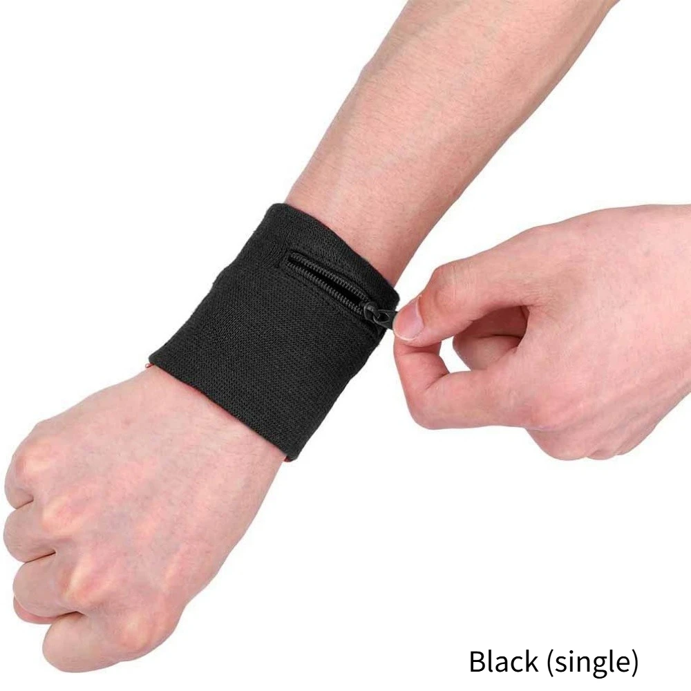 Authentic Basketball Running Sports Wipe Polyester Cotton Zipper Wrist Guard Sweat Absorbing and Wiping Wrist Guard Zero Wallet