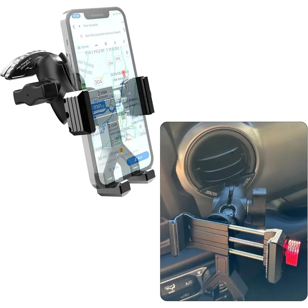 

Усовершенствованное крепление для JL и Gladiator JT и Sahara 2018-2023 гг., 360° ° Вращающийся держатель для телефона, совместимый с Android Smartpe