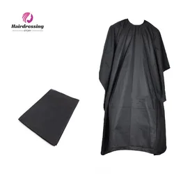 Cape noire pour salon de coiffure, coupe de cheveux professionnelle, protection ronde pour barbier, tablier imperméable, 1 pièce