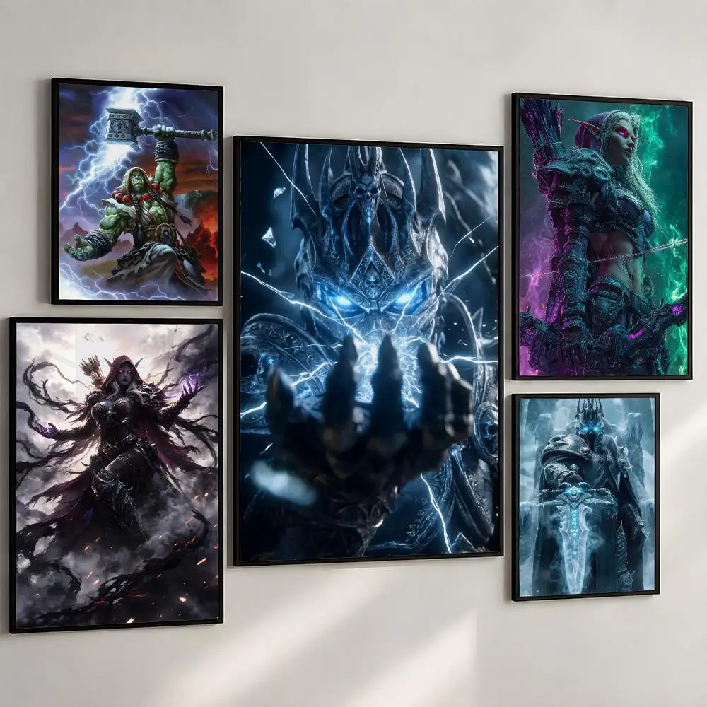 Game W-World of W-Warcraft Azeroth Horde Poster PP Wall Art Print Removable Water-Resistant Home Decor ForBedroom Apartment Gift