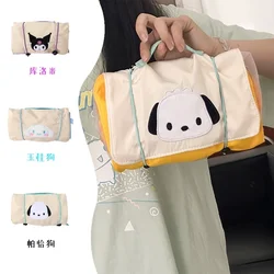 Kawaii Sanrio borsa per il trucco del fumetto pieghevole di grande capacità Cute Travel Kitty Kuromi borsa per la conservazione dei pennelli per cosmetici portatile