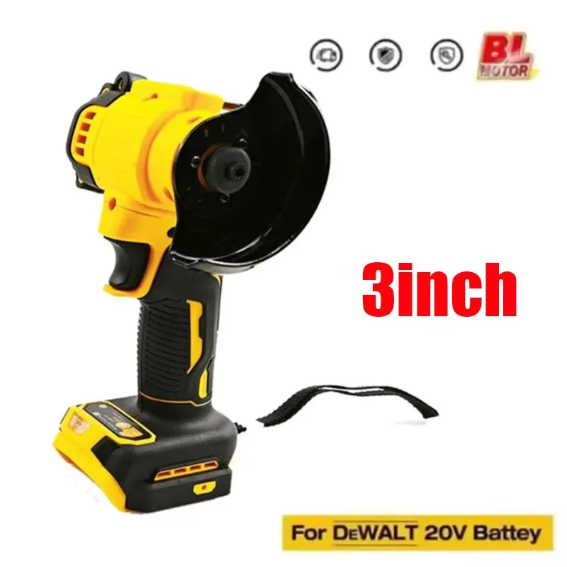 Cordless Angle Grinder 3 Inch Mini Polishing Grinding Machine Electric Cutting Power Tools for DeWALT 20V 18V Battery