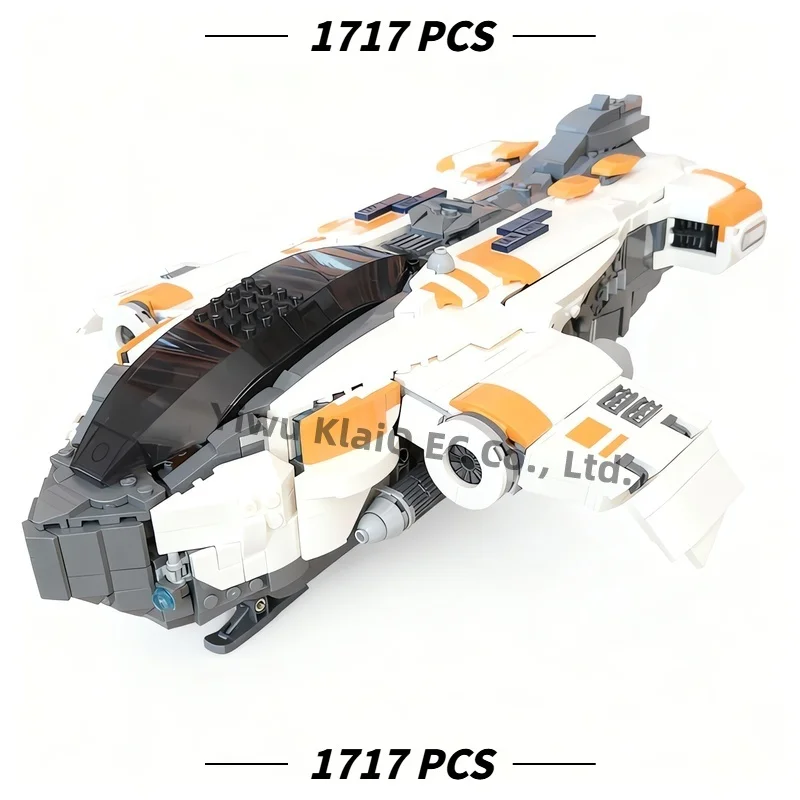 MOC Sci-Fi Dropship Explorer Spaceship Building Blocks Set 1717Pcs, Galactic Heavy Transport Starship Bricks