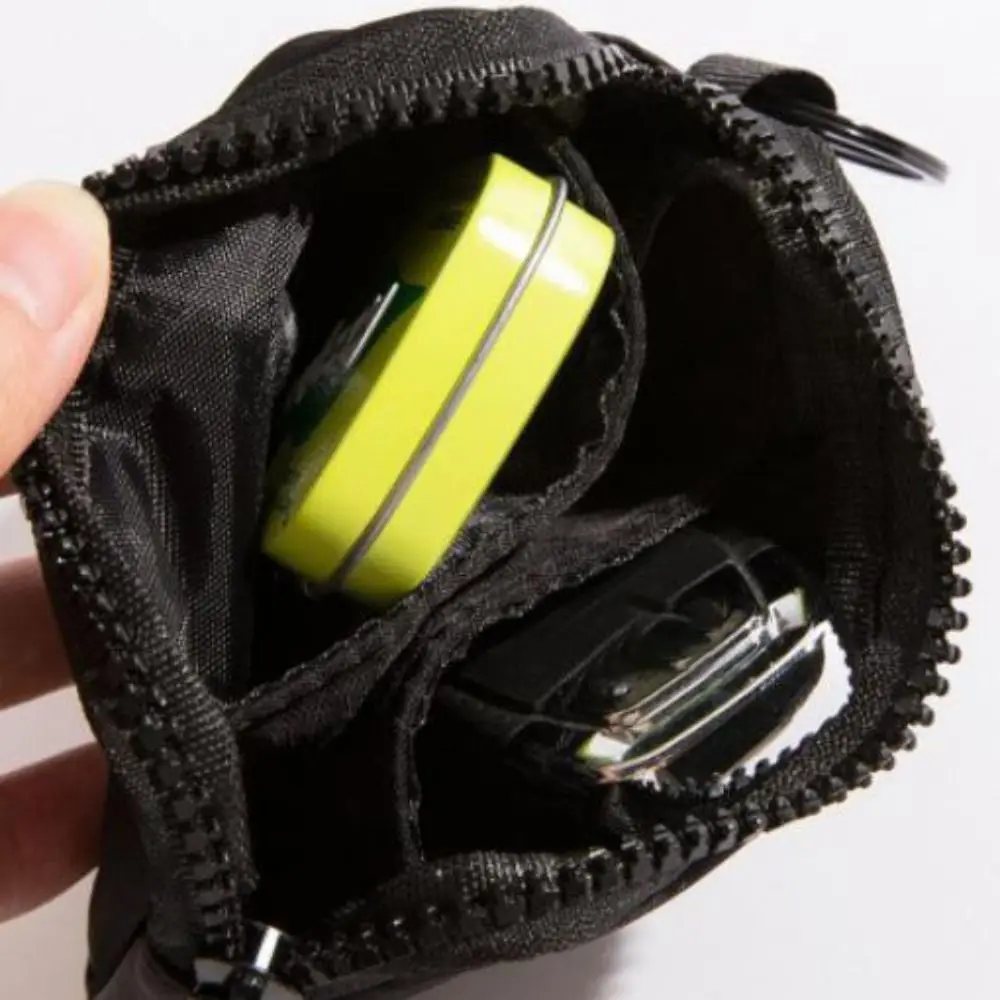 New Canvas Coin Purse Card Holder Solid Color Short Wallet Zipper Backpack Hanging Bag Student
