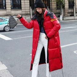 Abrigo acolchado de algodón para mujer, Chaqueta larga de plumón grueso a prueba de viento, Parkas cálidas con capucha, invierno, 2023