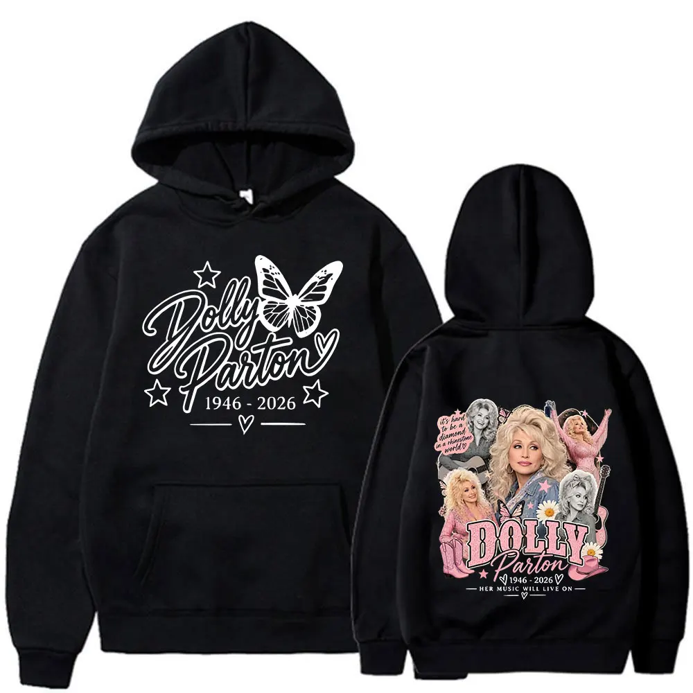 Dolly Parton Country Music Tribute 1946-2026 Hoodies Men Women Clothing Fashion Pullover Long Sleeve Oversized Hooded Sweatshirt