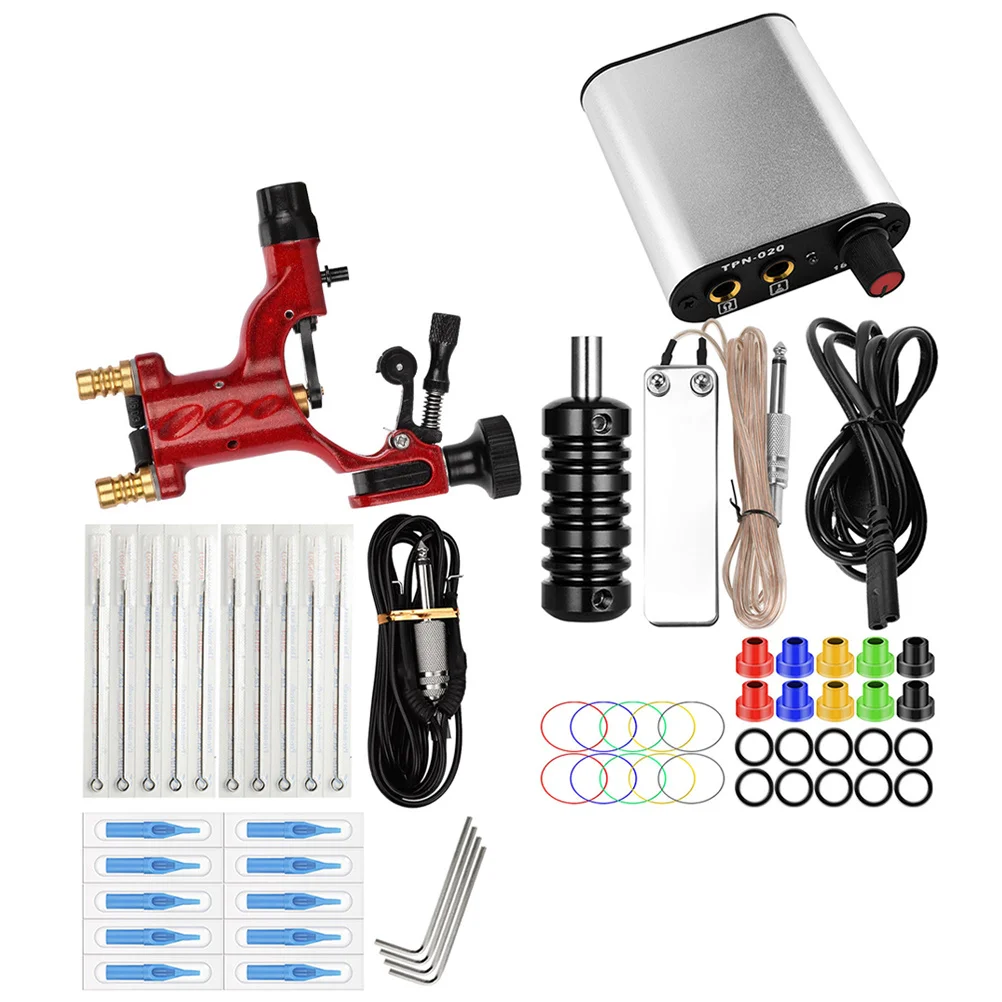 

1Set Tattoo Machine Kit Portable Rotary Sturdy Motor Set Professional Tattoo Supplies for Artists Learners Eu