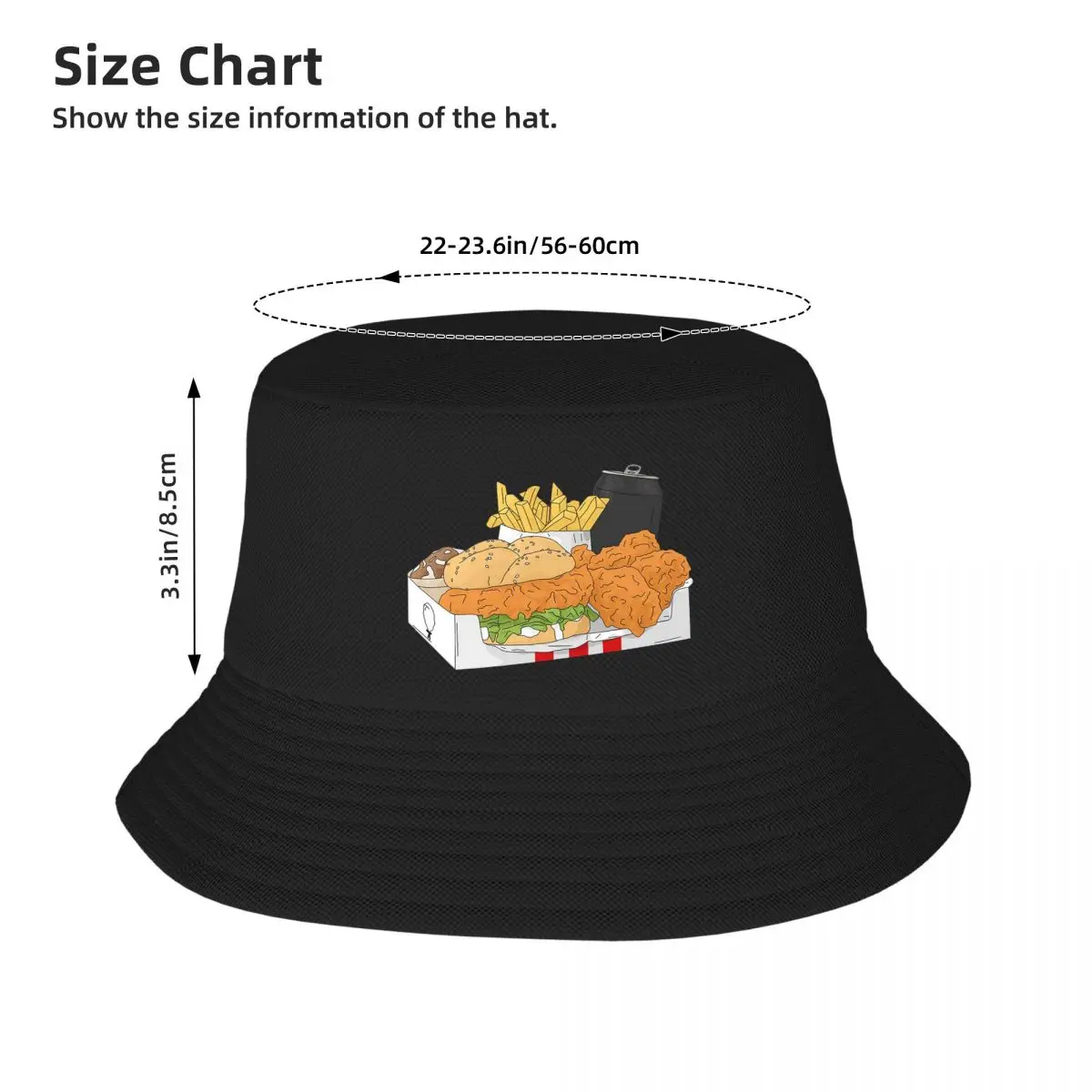 Fast Food Design Bucket Hats Panama For Kids Bob Hats Outdoor Fisherman Hats Summer Beach Fishing Unisex Caps