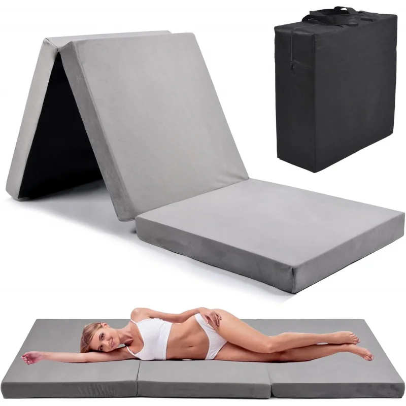 مرتبة تخييم من إسفنج الذاكرة قابلة للطي وسرير مقاوم للماء مع غطاء غبار وسادة نوم محمولة للسفر في خيمة الشاحنة #1