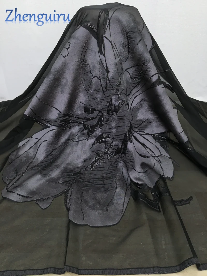 2025 Organza African Brocade Tulle Lace Fabric High Quality Jacquard Nigerian Lace Fabric Elegant Wedding Dress for Women A3729