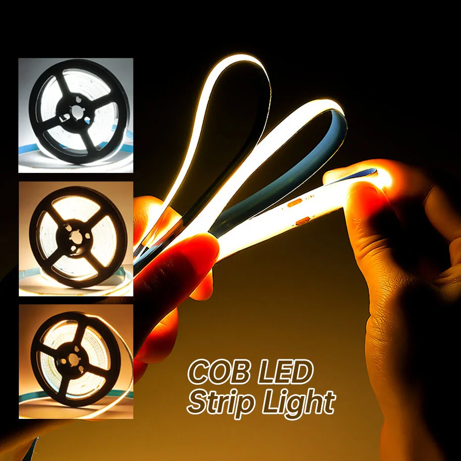 

DC12V COB LED Strip Light 0.5m-5m 320LEDs/m with Power Supply for Warm White/Neutral White/Cold White TV Backlighting Solutions