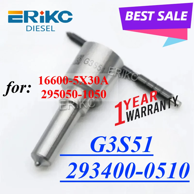 ERIKC G3S51 (293400-0510) Diesel Injection Oil Burner Nozzle Sprayer for Common Rail Fuel Injector 295050-1050 16600-5X30A