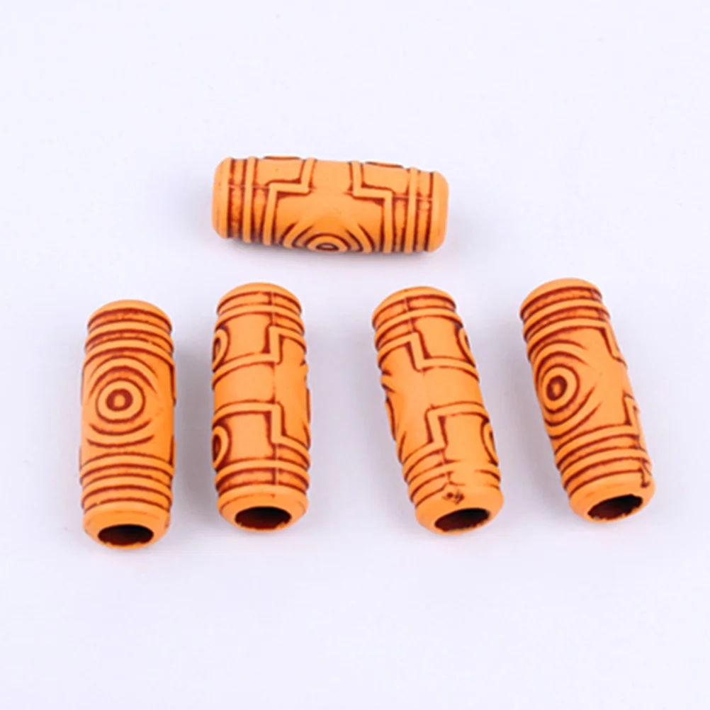 60 Pcs Wooden Beads DIY Titanium-plated Drill Bit Bulk Spacer Thumb Four-string