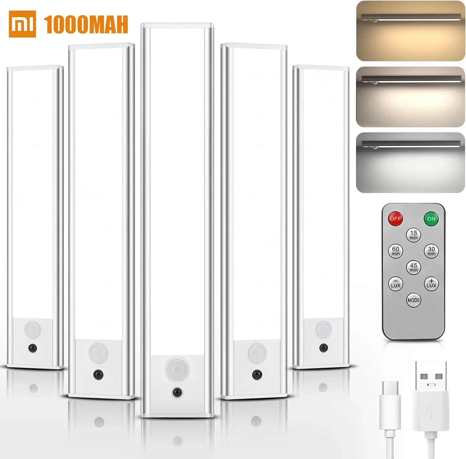 Xiaomi Night Light Motion Sensor USB Rechargeable Wall Lamp Wireless LED Light Strip For Room Bedside Table Cabinet Lighting