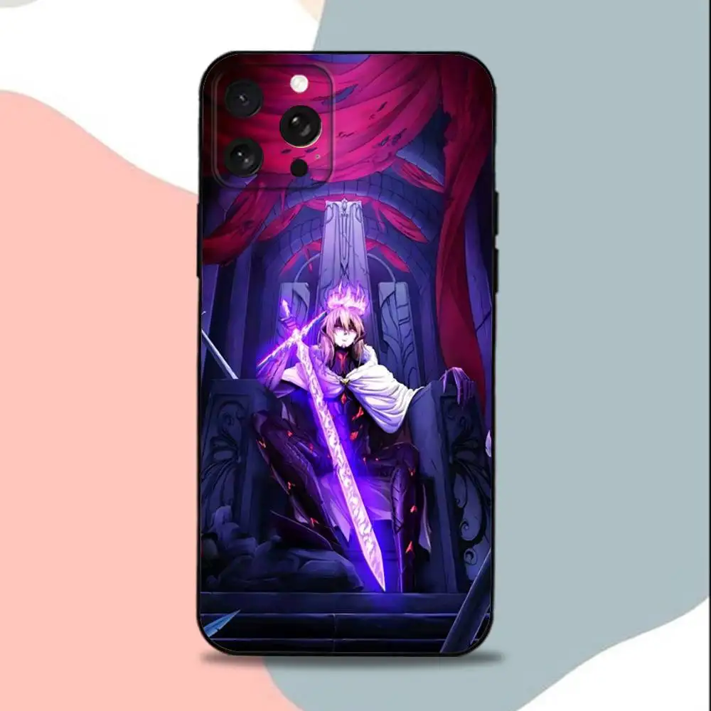 حافظة هاتف The Beginning A-After End-E لهاتف iPhone 15,13,16,12,11,17,14,Plus,Pro,Max,XS,XR,X,SE,Mini، غطاء أسود من السيليكون الناعم