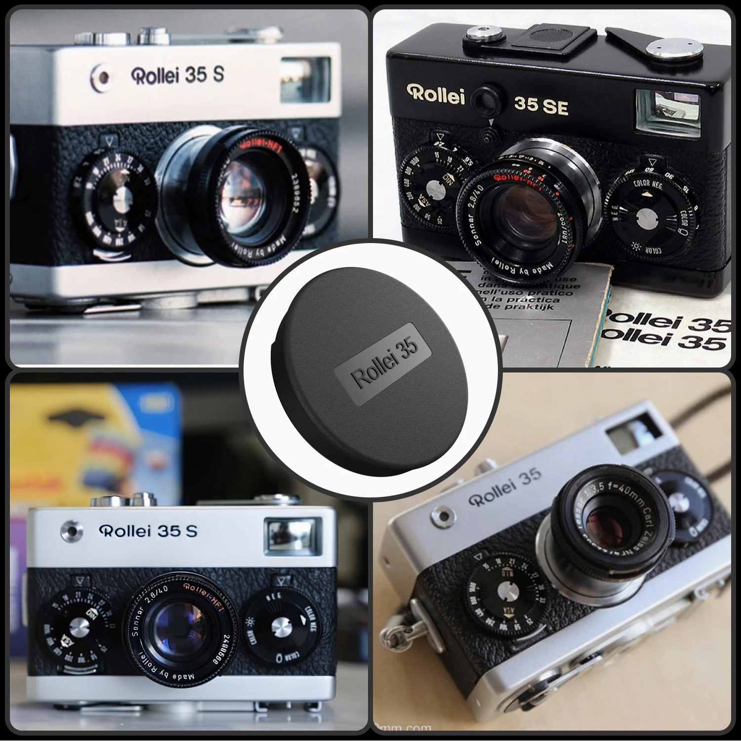 Copertura del cappuccio dell'obiettivo della fotocamera con pellicola per Classic Rollei 35T 35B 35S 35SE 35TE per Tessar Sonnar 40mm Accessorio per fotografo