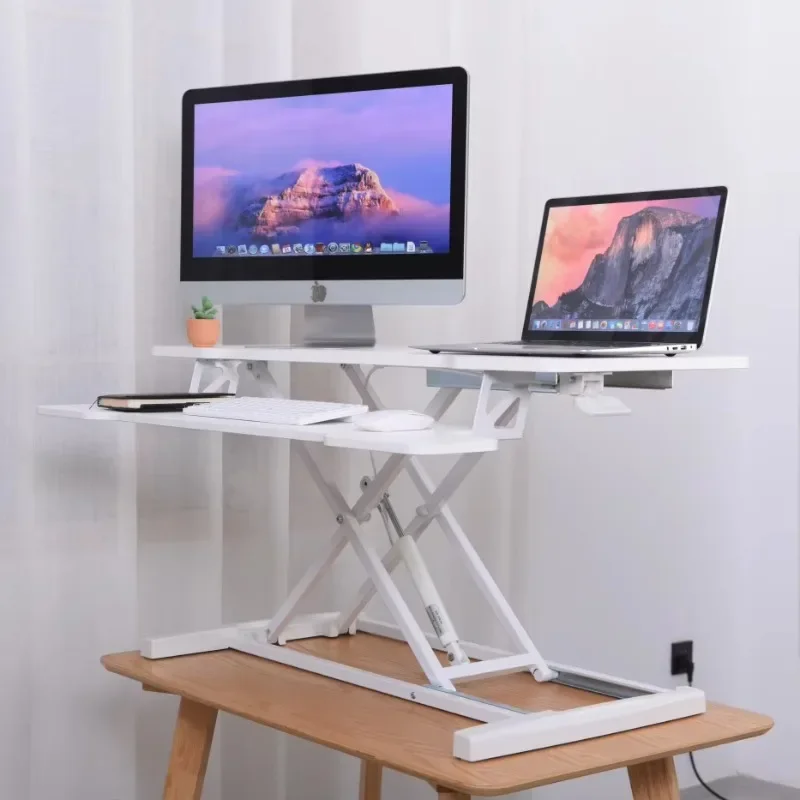 The highest quality office folding height adjustable standing desk desktop ergonomic sitting workstation desk laptop conversion