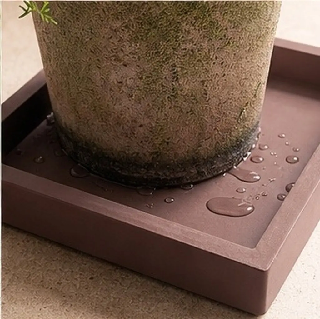 20x20cm Thickened Square Plastic Tray for Flowerpots Leakproof Lightweight High Load Bearing Non Deformable Garden Indoor