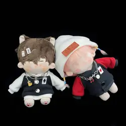 20cm Doll Clothes Cotton Stuffed Dolls Embroidery Jackets Baseball Uniform Black/White/Red Playing House Toy Accessories Gift