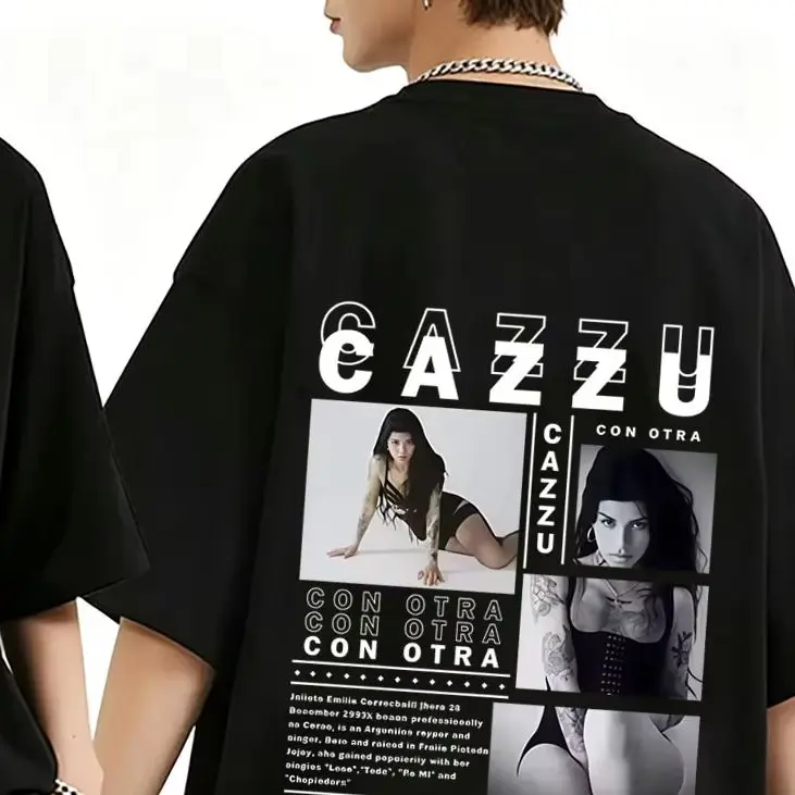 

Latin Trap Cazzu Con Otra T Shirts Summer Men Women Fashion Pop Music Tshirt Male Vintage Oversized T-shirt Men's Cotton Tees