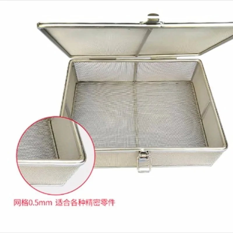 Stainless Steel Precision Instrument Box, Loading Mesh Basket, Fine Mesh Basket, Needle Sterilization Basket with Lid