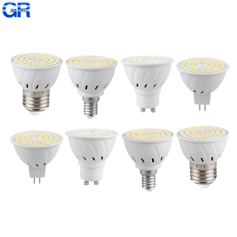 

1-10PCS Led Spotlight GU10 MR16 E27 E14 Light Bulb AC 110V 220V 48 60 80 LEDs Indoor Lighting 3000K 6000K Bombillas