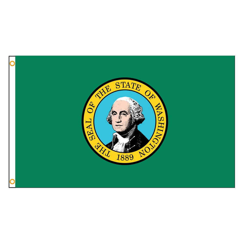 3x5 Ft Washington Flag Vivid Color and Fade proof a state of the United States Flags Polyester with Brass Grommets 3 X 5 Ft