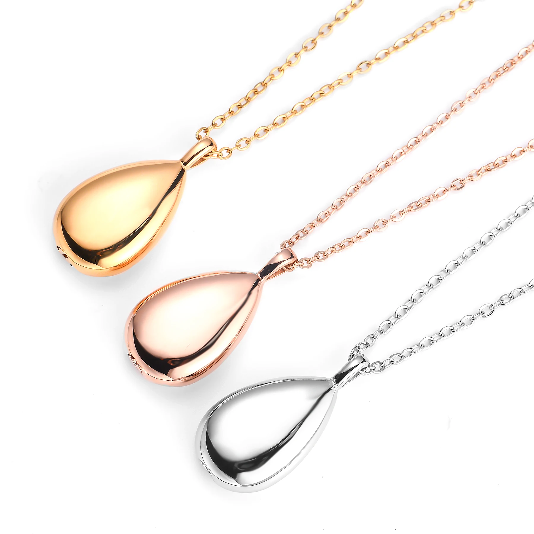 Stainless Steel Cremation Jewelry Keepsake Urn Necklace for Ashes Teardrop Locket Pendant Memorial Jewelry for Ashes for Dad Mom