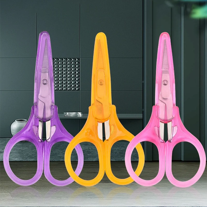 1pc Compact Precision Craft Scissors Sharp Stainless Steel Blades with Protective Cap, Tsa-Approved for Travel Stationery