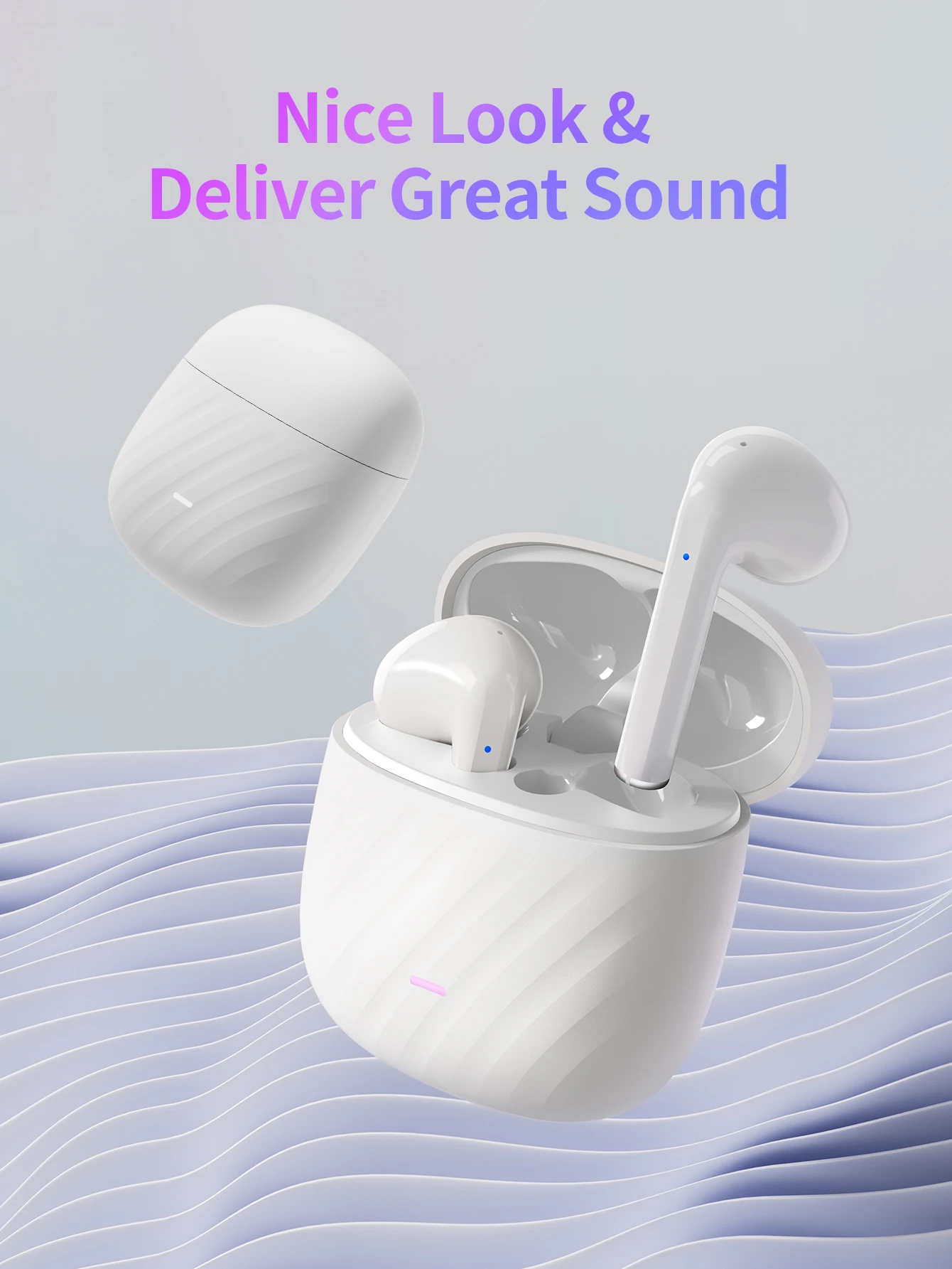 سماعات أذن Air Pro بلوتوث لاسلكية، سماعات صوت HiFi، سماعات أذن منخفضة الكمون مقاومة للماء لهاتف IPhone Android