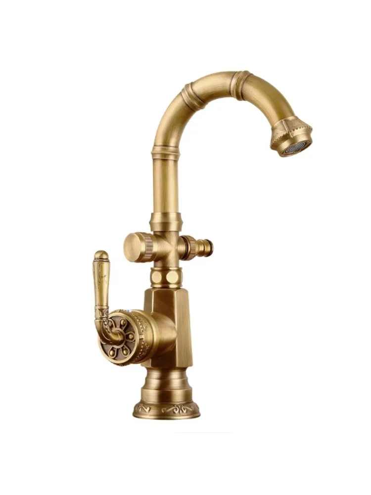 

Наружный антикварный латунный смеситель для умывальника, утолщенный антифризный мраморный садовый ретро садовый смеситель