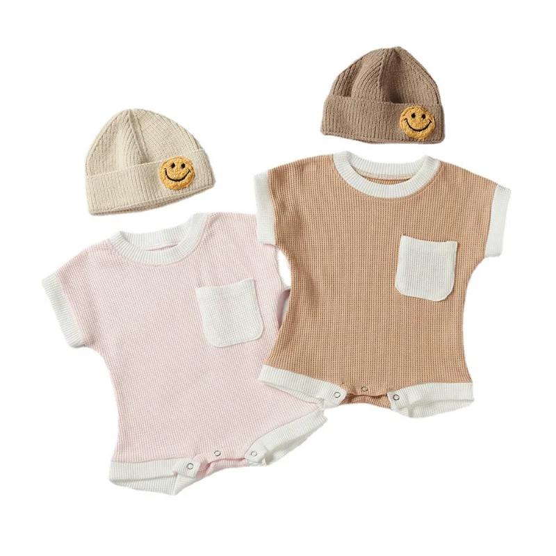 Summer INS Infant Boy Knitted Romper Girl Bodysuit Kids Cotton One Piece Jumpsuit Newborn Baby Onesie Clothes Ropa De Bebe Niña