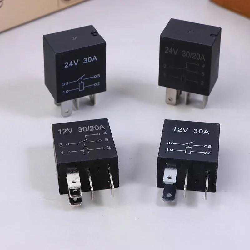 1PC 4 Pin/5 Pin 30A 12V/24V Violet Series Waterproof Automotive Relay Car Socket Adapter 30 Amps Relay