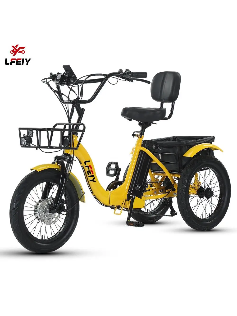 AliExpress NONE 3 Wheel Electric Bike Wide Seat with Rear Motor Electric Trike Tricycle Folding Cargo Tricycle 2026