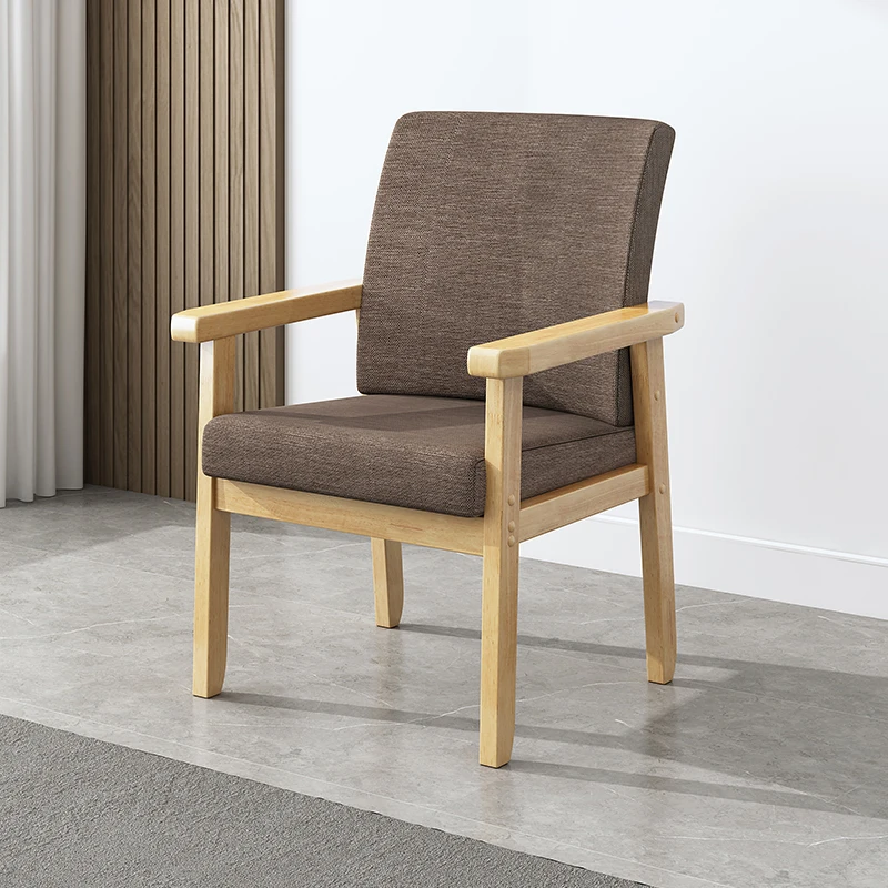 Silla de madera maciza, sofá individual, silla de escritorio para ordenador, sillón con respaldo cómodo para el hogar, silla para personas mayores de mahjong