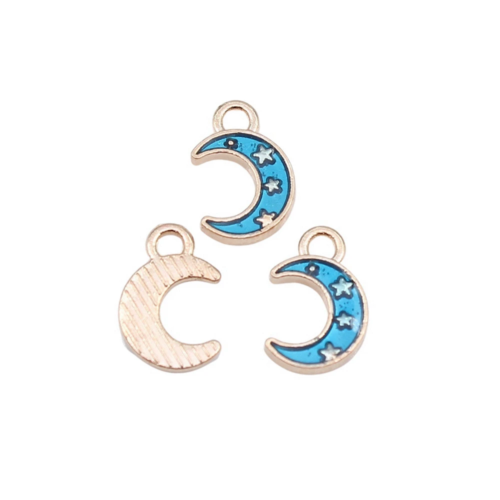 Chain Pendant Valentine'S Day Charms Pendant Charm Bracelet Pentagram Moon Enamel