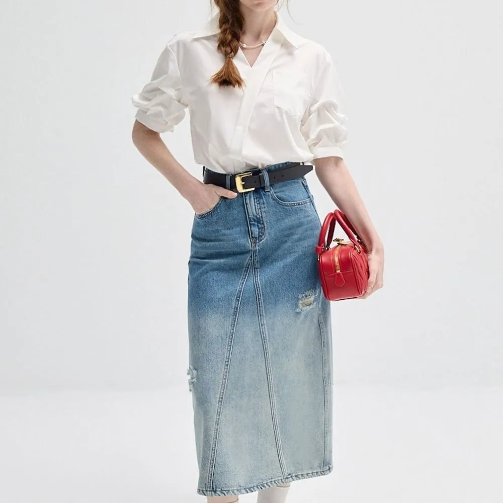 

Рубашки с v-образным вырезом и длинными рукавами, топы, свободная одежда, рукава, белая блузка в корейском стиле, простая уличная одежда, тонкие рубашки на пуговицах, подарок для девочек