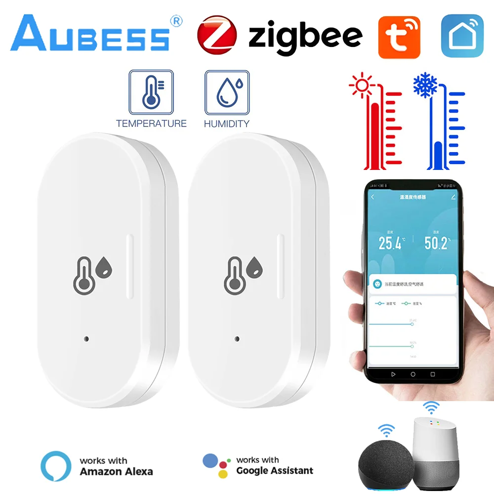 

Tuya Zigbee Temperature And Humidity Sensor Smart Home Indoor Hygrometer Alexa Google Voice Control Need Zigbee Gateway Hub