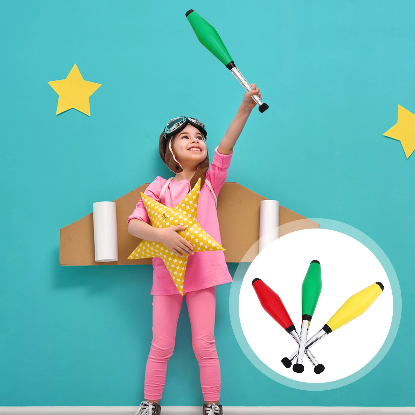

3Pcs Juggling Clubs Sticks High Quality Fun Kids Outdoor Circus Performance Props Kid Outdoor Toy Juggling Clubs Sticks