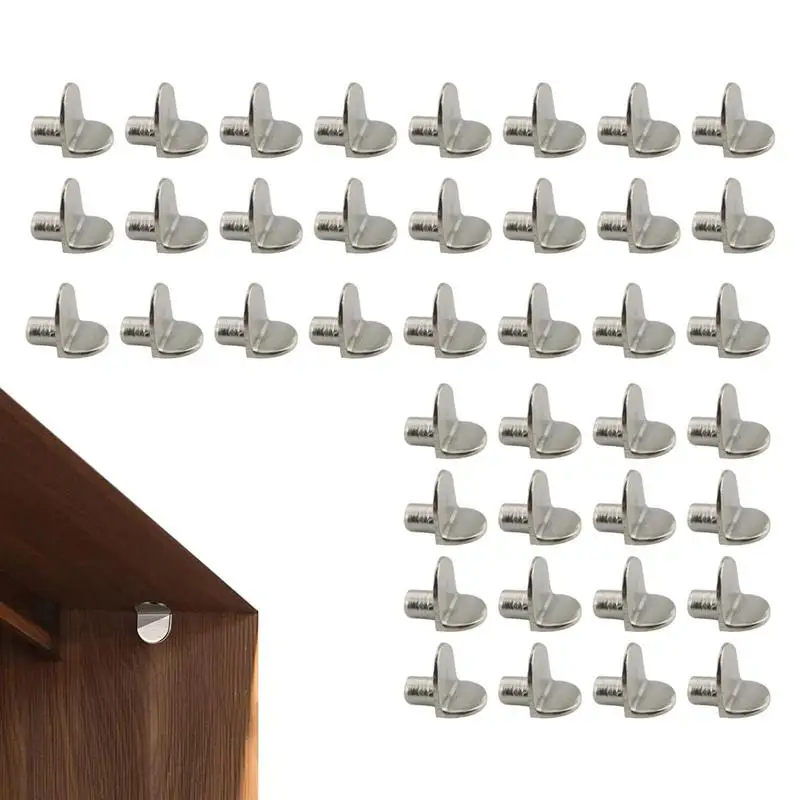 

40Pcs Shelf Pegs L Shaped Shelf Brackets Support Studs Pegs Pin Shelve Support Separator Fixed Cabinet Wall Mount Bracket Pins