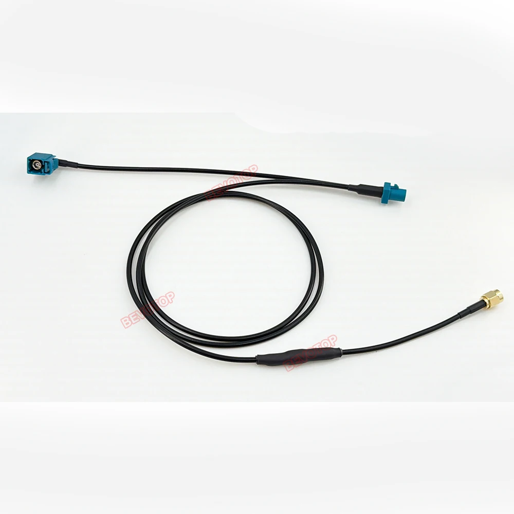 1PCS 15CM / 1M Y Type Splitter Cable Fakra Z Male to Z Female/SMA/SMA 90° Right Angle Car GPS Extension Connect Wire BEVOTOP