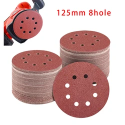 5inch 8 Hole 125mm Sanding Paper Screen Discs Woodworking Metal Grinding Disc Abrasive Polishing Tool Dremel Accessories