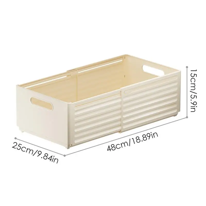 กล่องเก็บของปรับความยาวได้ลิ้นชักจัดระเบียบแบบพับเก็บได้ตู้เก็บของวางซ้อนกันได้กล่องที่เก็บเครื่องครัว