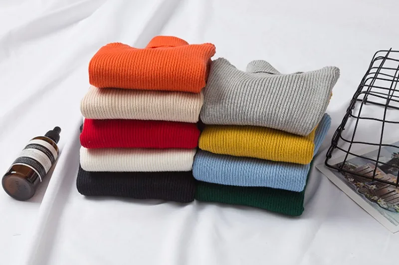 UNITIM Herbst Winter Kinder Mädchen Pullover Säugling Baby Mädchen Bonbonfarben Rollkragenpullover 1-6 Jahre Mädchen Einfache Lässige Strickwaren – Detail 17