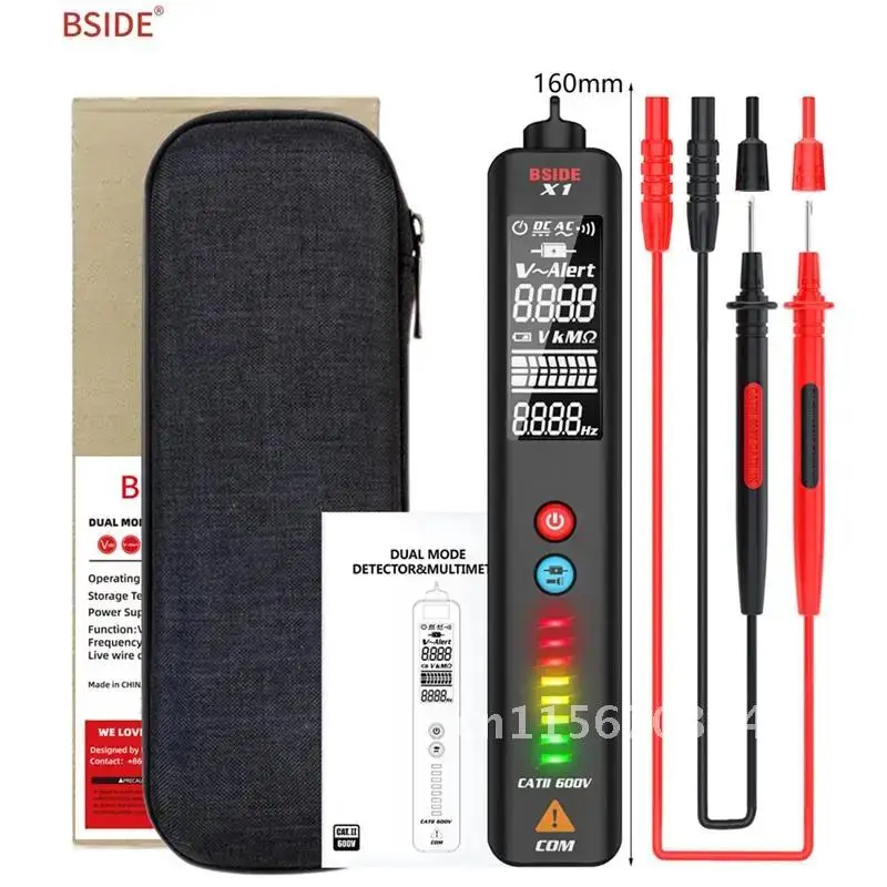 Voltage Tester Large LCD Live/Neutral Wire Check Breakpoint Locate Non Contact AC DC Sensor Pen BSIDE