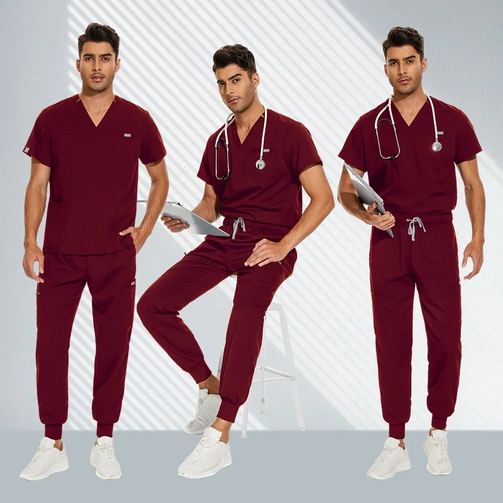 Uniformi mediche Unisex set di scrub da uomo camici chirurgici ospedalieri clinica odontoiatrica negozio di animali abbigliamento da lavoro da laboratorio accessori per infermiere