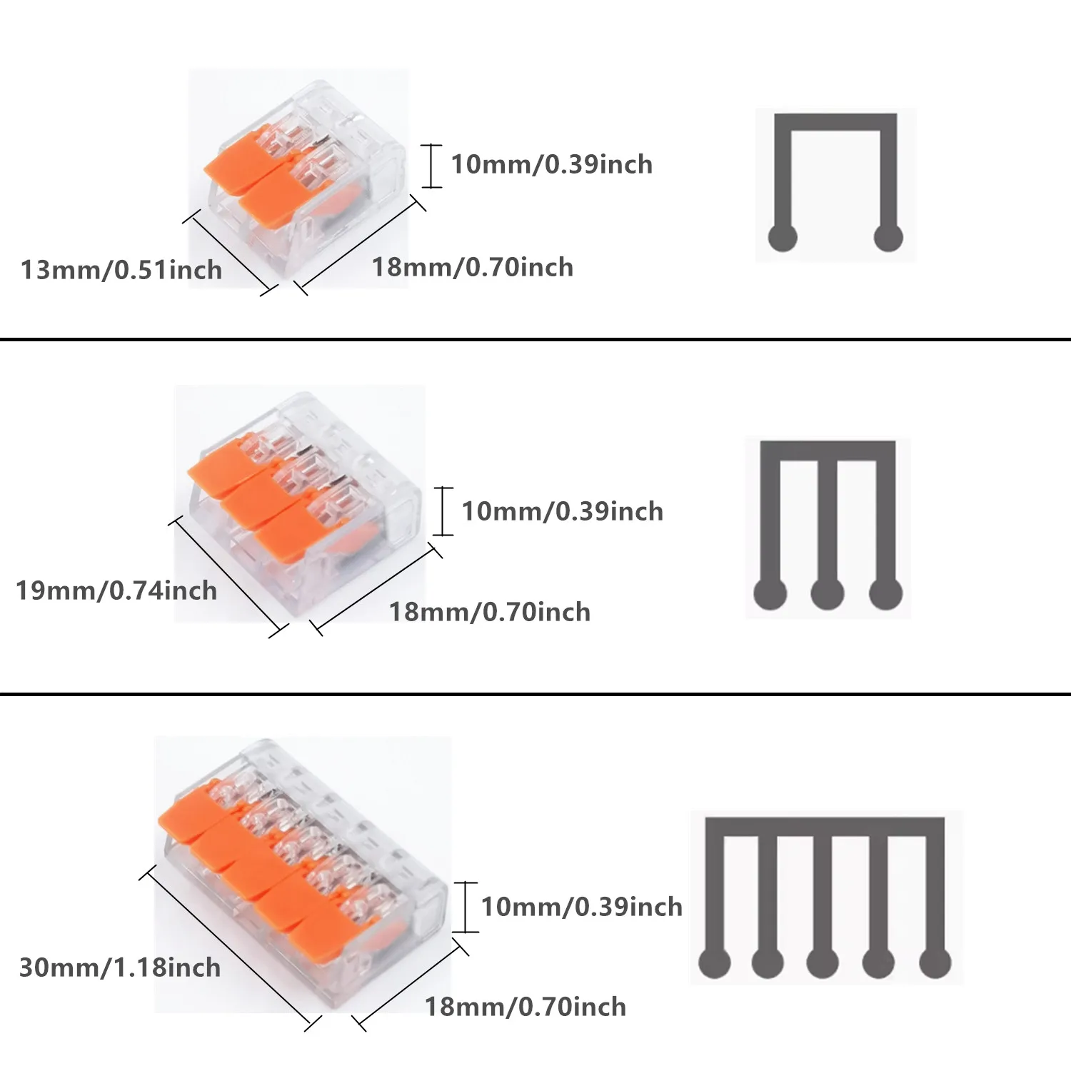 31/75 Pcs Compact Splicing Wire Connector Assortment. Quick Connect Wire Terminal Kit. Push-In Lever Wire Connectors