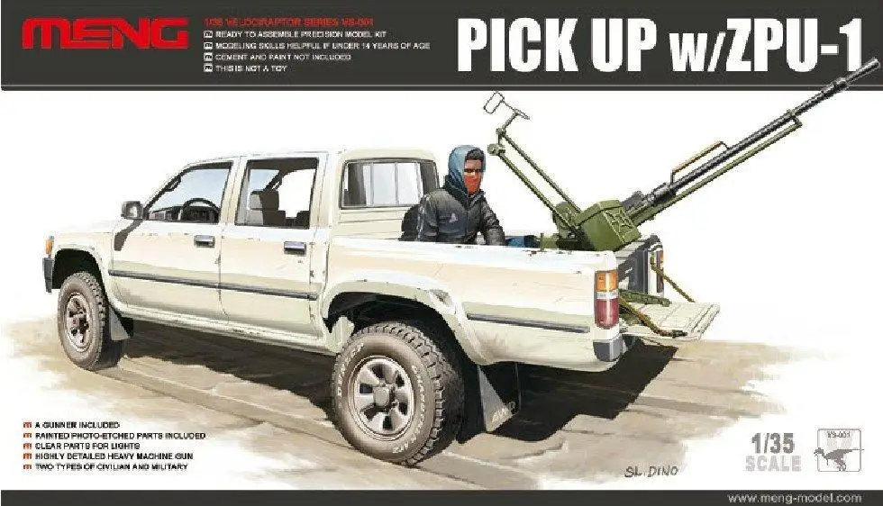 Meng VS-001 Model 1/35 scale  Hilux Pick Up Truck c/w ZPU1 Anti-tank Gun