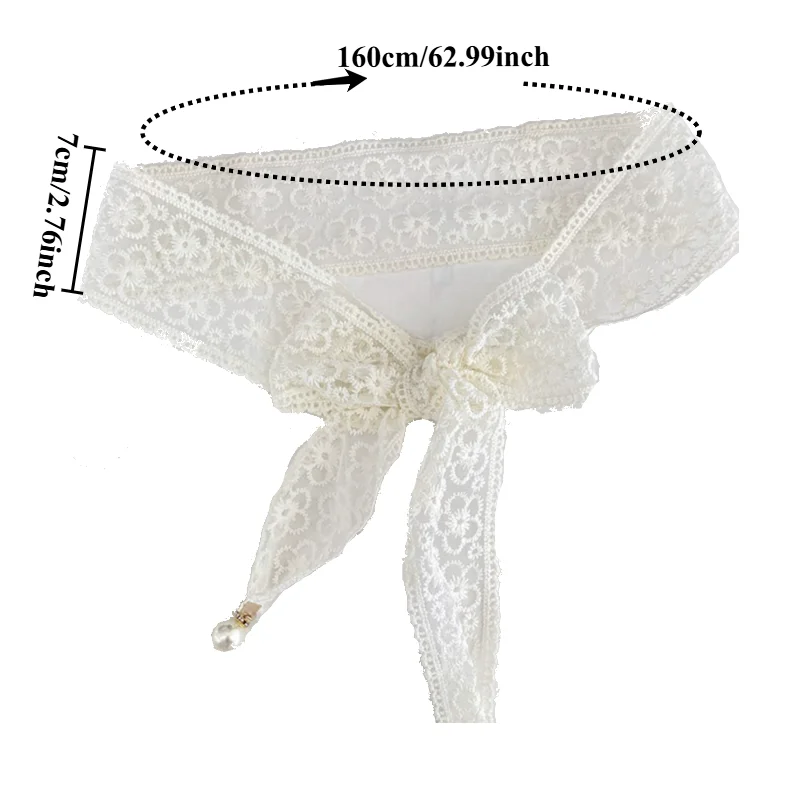 IF IFOND Korean-Style Elegant Lace Versatile Women’s Belt Accessory for Jeans Instagram-Style Pearl Waist Cord for Dresses