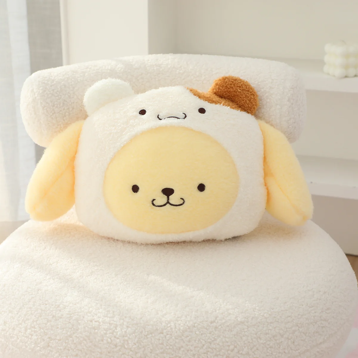 Sanrio My Melody Hello Kitty cojín trasero Pom Purin almohada Kuromi Hangyodon sofá cama decoración almohada abrazo peluches regalos de navidad